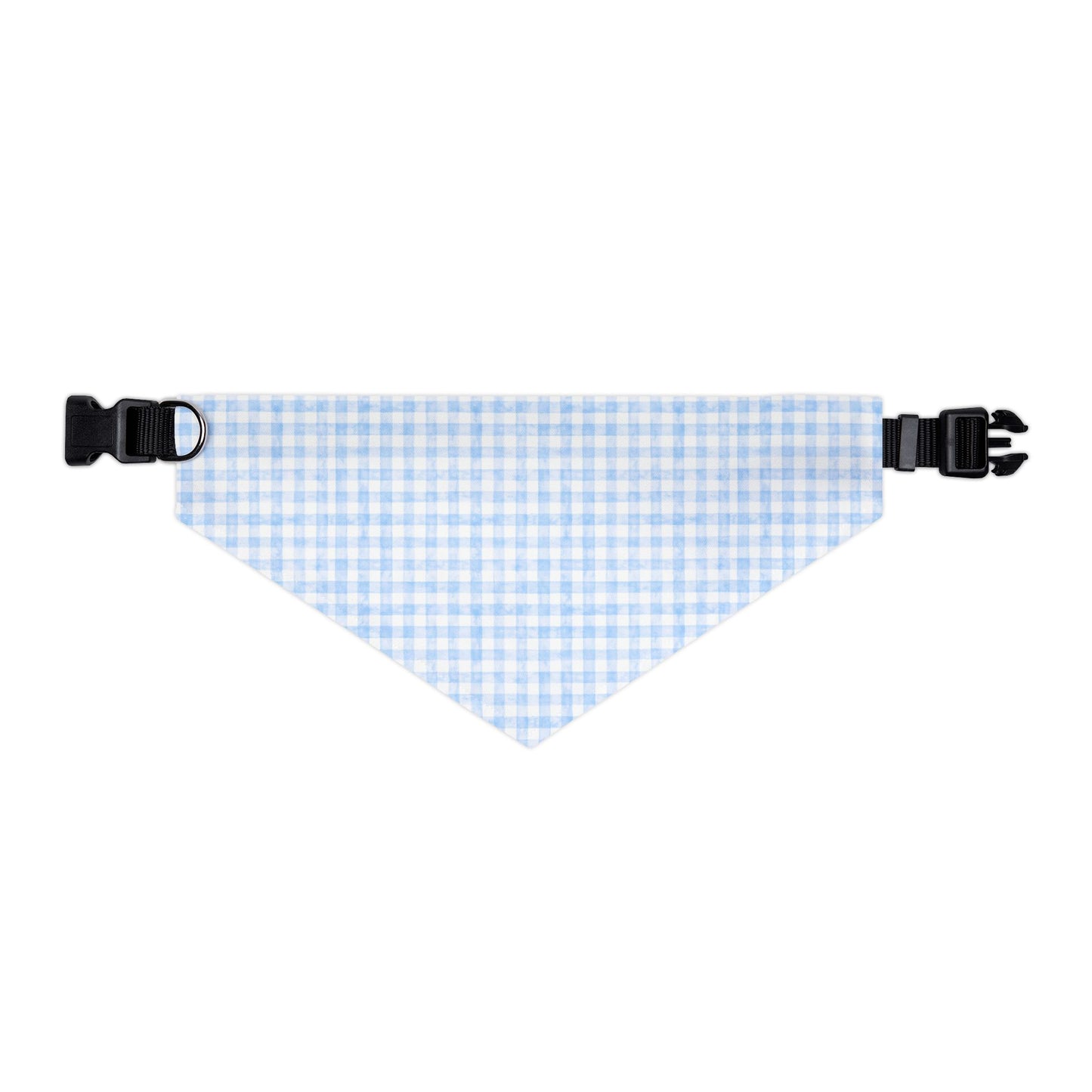 Charming Blue Gingham Pet Bandana Collar