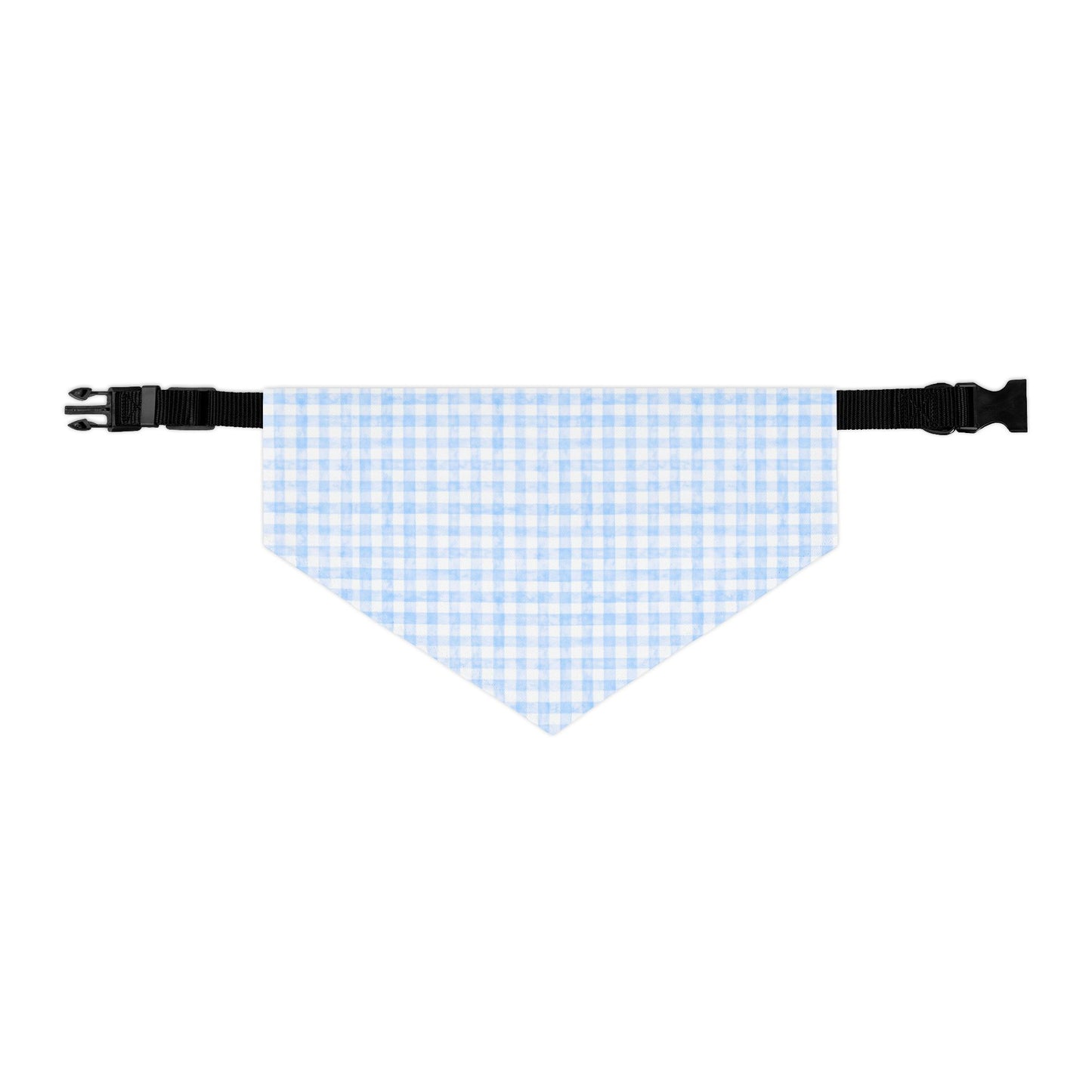 Charming Blue Gingham Pet Bandana Collar