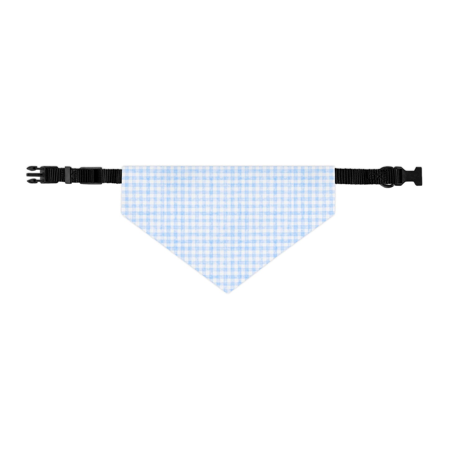 Charming Blue Gingham Pet Bandana Collar